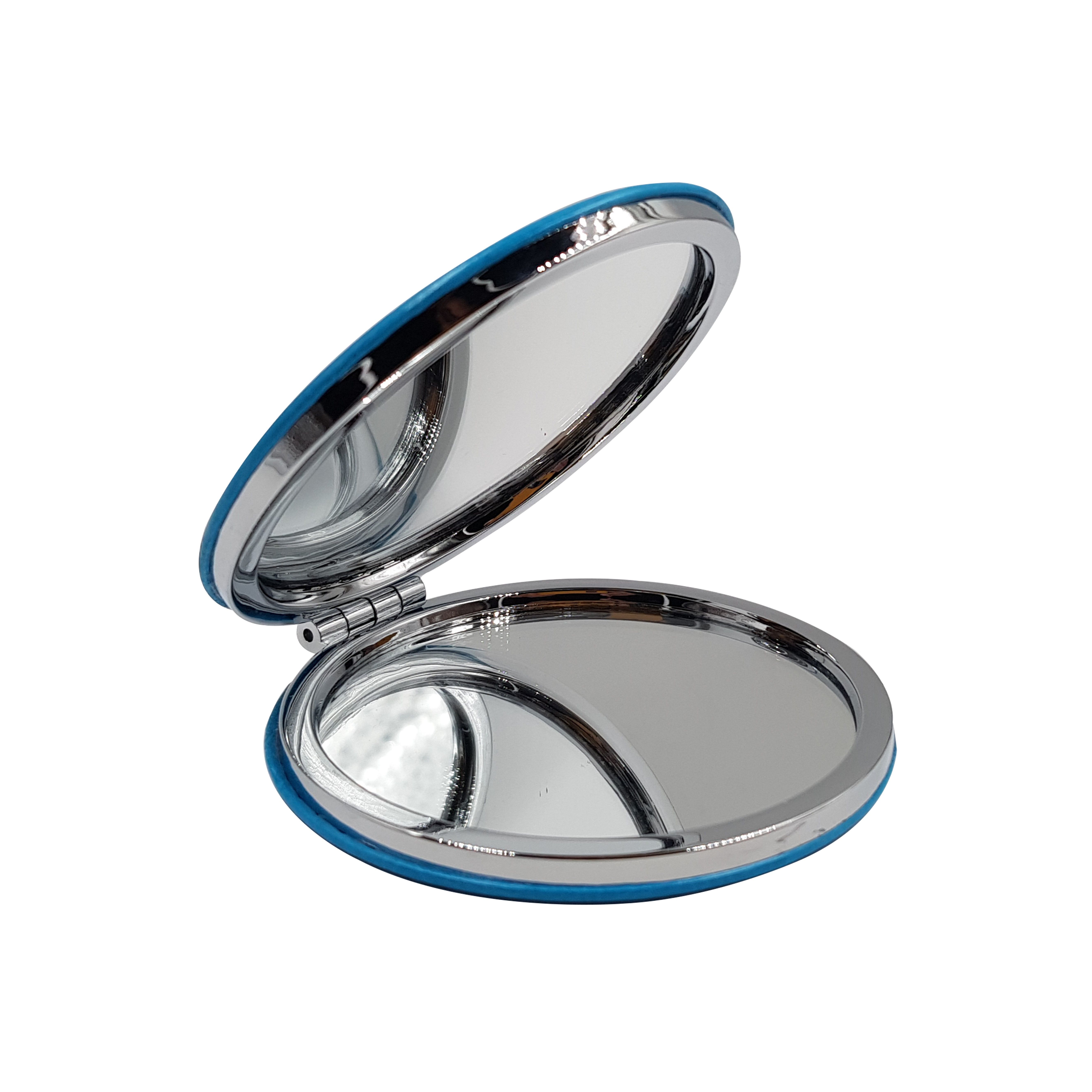 Majestique Compact Mirror - Round Pu 1x/2x Magnification-ultra Portable For Purses And Travel (Color May Vary)